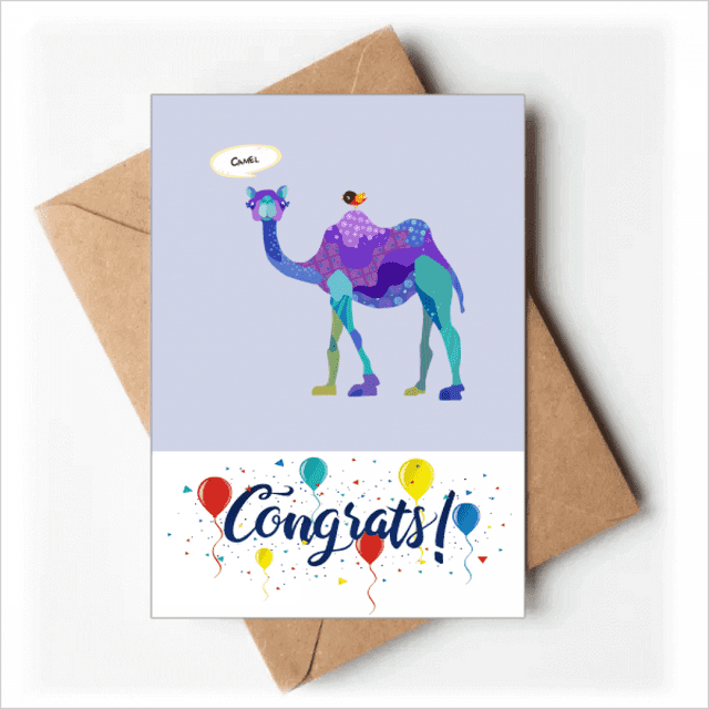 Camel Purple Bird Blue Cartoon Blue Wedding Cards Congratulations Greeting Envelopes