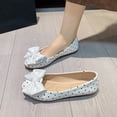 thumbnail image 6 of hoksml Women Round Toe Ballet Flats, Polka Dot PU Upper Big Bow Decor Slip On Casual Walking Flat Shoes, 6 of 8