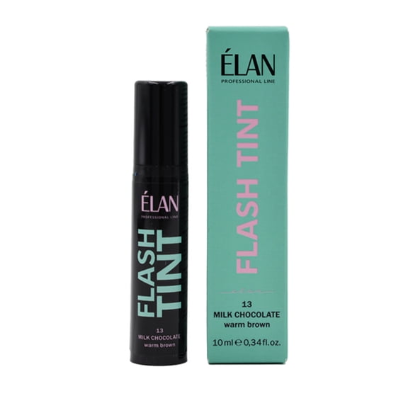 ELAN FLASH TINT Brow and Lash Tint – Milk Chocolate (Warm Brown) – Professional Eyebrow Tint No Developer Needed – Skin Stain Dye for Defined Natural Brows – 10 ml