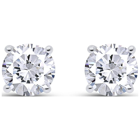 1 Carat Round Lab Grown Created Diamond Solitaire Stud Earrings for Women 14k White Gold Screw Back (1 Cttw, Color-F-G, Clarity-SI) Womens Jewelry, Gift for Her