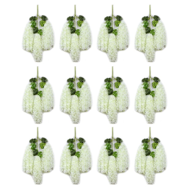 Decoración de glicina simulada, 12 piezas de glicina artificial, simulación de flores, vid de glicina sintética, diseño elevado