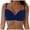 Dark Blue, variant on Women's Twist Front V Neck Bikini Top Adjustable Spaghetti Straps Push Up Padded Swimsuit Top Bathing Suits (White, L)