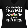thumbnail image 4 of Inktastic I'm Not Only a Grandma I'm a Great Grandma with Flowers Women's Plus Size V-Neck T-Shirt, 4 of 5