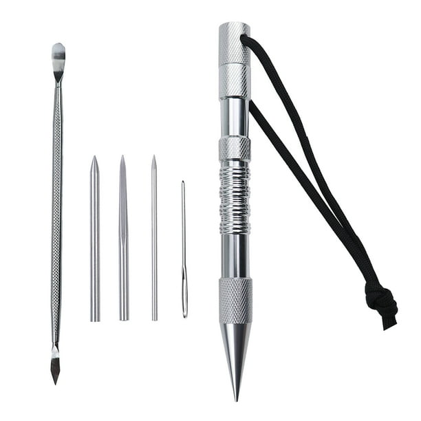 Juego de costura de paracord, juego de agujas de coser, agujas Marlin Pic, para tejer a mano, 17 cm 6 piezas de plata