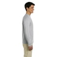 thumbnail image 3 of Gildan Softstyle Cotton with Long Sleeve T-Shirt, Crewneck Rib Collar Sport Grey Tee, L, 3 of 5