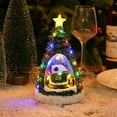 thumbnail image 5 of Christmas Village Figurines Musical Snow Globe Christmas Collectible Buildings Decoration with Spinning Train 8 Music & LED Light for Christmas Home Decor Gift Santa Claus, 5 of 8