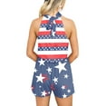 thumbnail image 2 of Aunavey July 4th Womens Summer Wide Leg Short Pants Jumpsuit American Floral Print Beach Rompers, 2 of 7