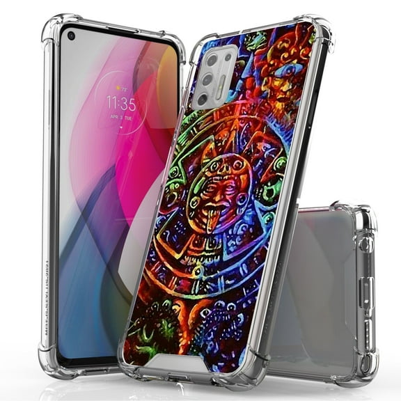 ANJ  Hybrid Slim Hard Back Cover Case Flexible Bumper for Motorola Moto G Stylus 2021 - Aztec