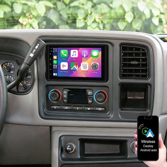 Gsuatey Car Stereo Radio for GMC Sierra 1500 2500 3500 2003-2006, 7'' Touch Screen Car Radio with Wireless Carplay Android Auto,GPS FM/SWC Bluetooth 1080P Backup Camera-2 32G