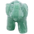 thumbnail image 2 of Figuras de elefante de cristal, elefante tallado de jade natural de 2 pulgadas, decoración del hogar, artículo de decoración del coche (aventurina verde), 2 of 5