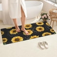 thumbnail image 4 of Black Sunflower Gray Petal Pattern Bathroom Rugs Mat,Non Slip Microfiber Bathroom Rug,Rubber Backing,Soft Bathroom Mats for Bathroom Floor,Tub and Shower,60x24in(150x60cm), 4 of 5