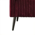 thumbnail image 4 of Castle Place Luxurious Corduroy Velvet Upholstered Armchair, Red, 4 of 7