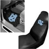 NCAA North Carolina 2 pc Front Floor Mats and North Carolina Car Seat Cover Value Bundle