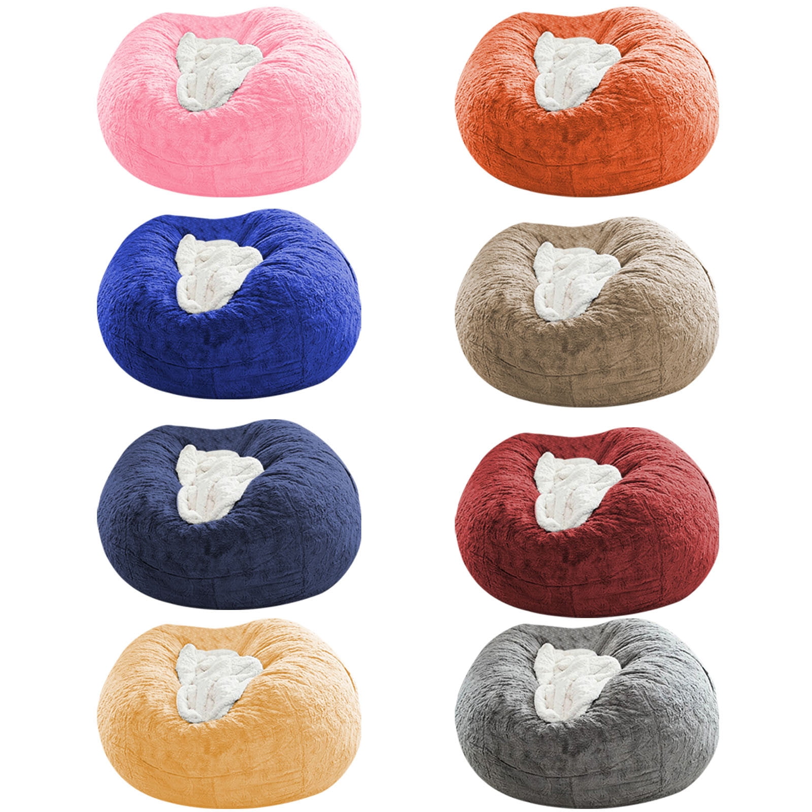 Giant Soft Fluffy Fur Bean Bag Chair Cover for Adults (Cover ONLY, NO Filler) 4.4ft Big Bean Bag Bed Oversized Lazy Bean Bag Couch, Clearance