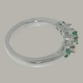 thumbnail image 4 of LBG British Made 14k White Gold Natural Emerald & Opal Womens Engagement Ring - 33 size options - Size 7, 4 of 6