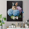 thumbnail image 4 of Qisvanset Dapper Bunny with Hydrangeas Canvas Wall Art 15.75x11.81 Inches, 4 of 8