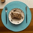 thumbnail image 3 of Lake Blue Placemats Set of 6 Table Mats for Dining Tables Woven Washable Non-Slip Round Braided Place Mats for Party Holliday, 3 of 6
