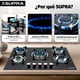 thumbnail image 5 of Combo de Cocina Supra Vesubio: Parrilla de Gas 5 Quemadores Cristal Templado 76cm y Campana de Pared Acero Negro 76cm, 5 of 9