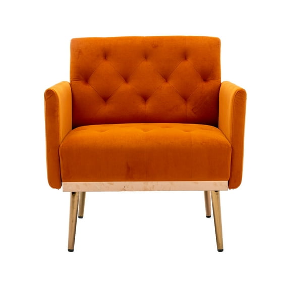 Accent Chair, Leisure Single Sofa with Rose Golden Feet