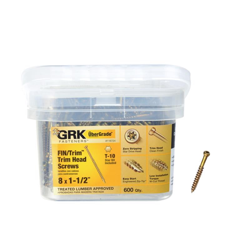 GRK 116724 #8 by 1-1/2-inch HandyPak Finish/Trim Screws, (600 per Pail)