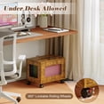 thumbnail image 3 of X-COSRACK Rolling File Cabinet with Lid, Under Desk Mobile File Organizer for Letter/Legal Size, Industrial Wood & Metal Mesh Document Storage Box on Wheels, Rustic Brown, 3 of 8