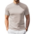 thumbnail image 2 of LWavelet Mens Mock Turtleneck Shirts Short Sleeve Casual Basic T-Shirts Slim Fit Soft Lightweight Pullover Sweaters, 2 of 4