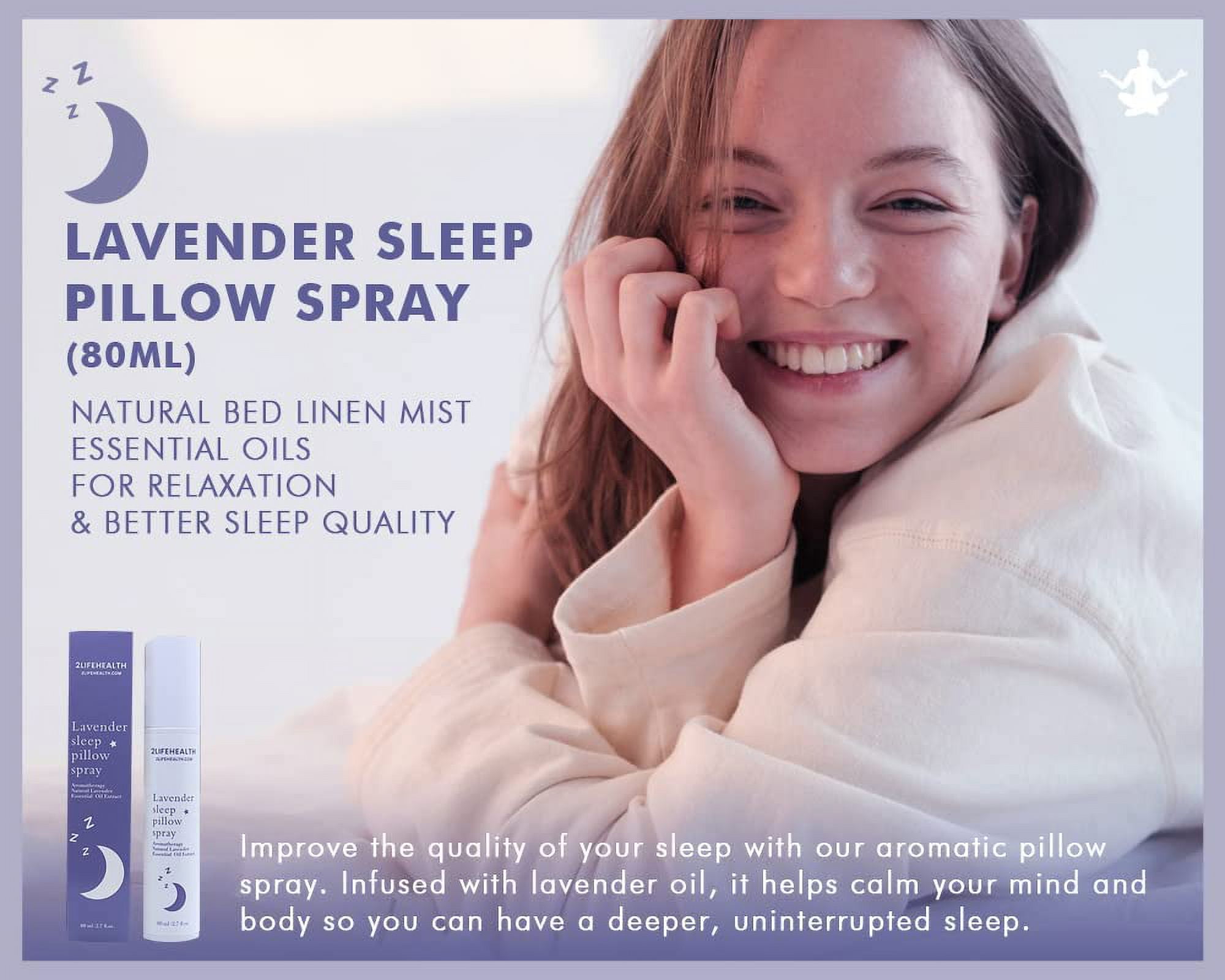 Sleepy Head Pillow Spray With Lavender Multi Award-winning Pillow Mist 100%  Natural and Organic Aromatherapy Spray 