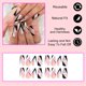 thumbnail image 2 of 24 piezas de uñas postizas cuadradas medianas XCF acrílicas francesas con pegamento en las uñas, 2 of 4