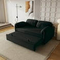 thumbnail image 7 of 54" Velvet Futon Sofa Bed Convertible Sleeper Sofa Bed Pull Out Sofa Bed With Adjustable Backrest for Living Room,Office,Black, 7 of 7