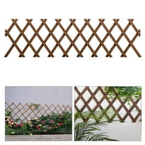 Expandable Garden Trellis for Climbing Plants, 13.4 x 60 Inch Wooden Lattice Fence Panel, Outdoor Plant Support for Vine Ivy Rose Cucumbers Clematis, Brown