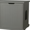 thumbnail image 5 of Merry PTH1031722510 Pet Cat Washroom Bench with Removable Partition Wall, Gray + Merry Products Decorative Pet Cage w/ Protection Box End Table, Black, 5 of 10
