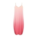 thumbnail image 4 of Puntoco Vestidos Mujer Verano Mujer Suelto Bolsillo Cuello En V Impresión Degradado Sin Mangas Suelto Casual Sling Vestido Largo, 4 of 4