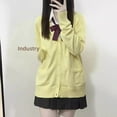 thumbnail image 1 of Japanese JK Uniform Cardigan Knit Sweater Long Sleeve Preppy Style Soft Comfortable Fall Winter, 1 of 9