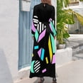 thumbnail image 2 of 80's pattern Long Dress elegant women's sets dress for women, 2 of 4
