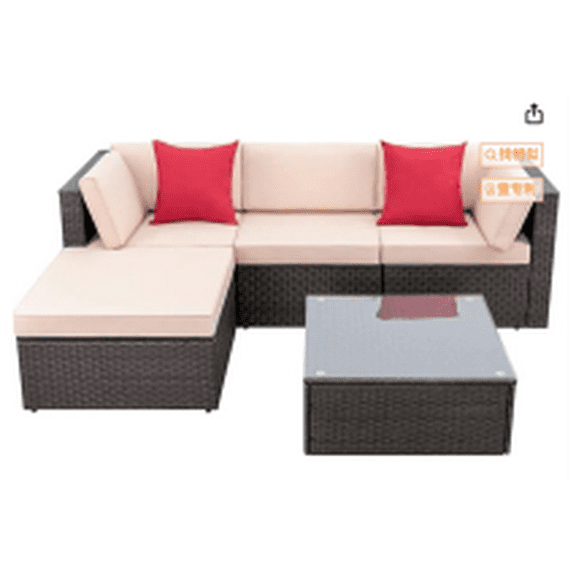 GAOMON Patio Furniture Set Clearance, 3 Pieces Sectional Outdoor Sofa Chairs