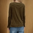 thumbnail image 4 of Fznquz Brown Tshirt Women Long Sleeve Basic Round Neck Shirt Solid Soft Casual Tops Women S, 4 of 8