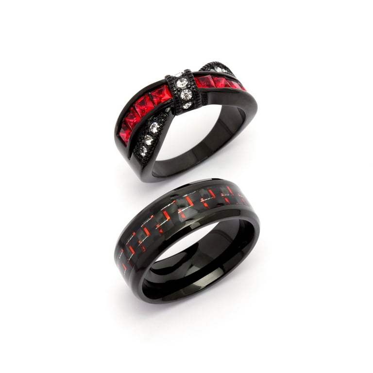 Black and red rings for him deals