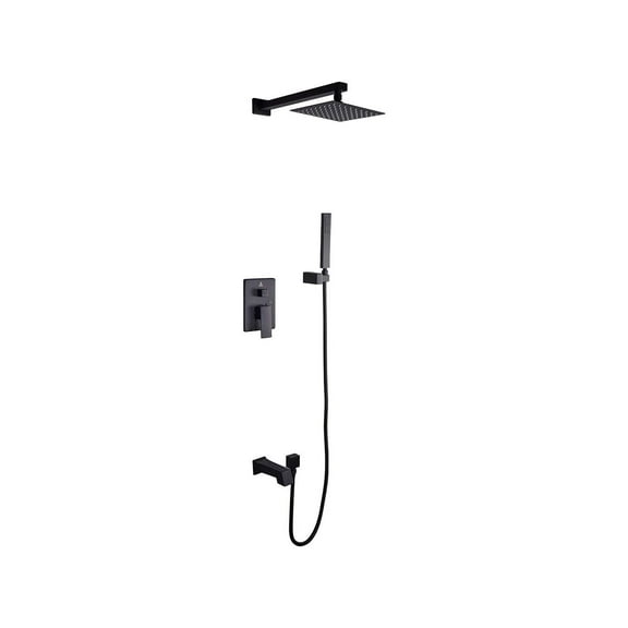 Lexora Monte Celo 1-Spray Tub and Shower Faucet Combo in Matte Black