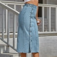 thumbnail image 5 of Women's Irregular Split Denim High Waisted Skirt Jean Skirt Western Skirts for Women Table Skirt Clips Striped Bed Skirt Skater Skirt plus Size Yoga Skirt Long Lace Skirt Preppy Skirt Running Skirt, 5 of 8
