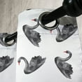 thumbnail image 4 of Ambesonne Swan Grommet Curtain, Aquarelle Black Birds, 50" x 63", Charcoal Grey White Red, 4 of 6