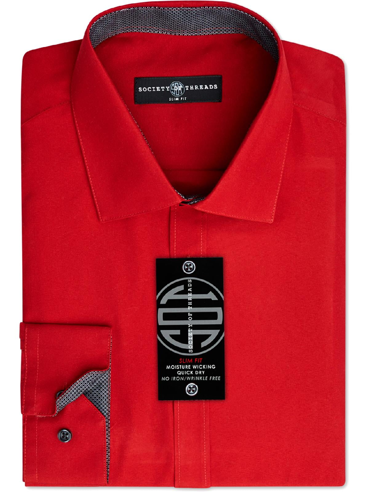 Button-Down Dress Shirt Red XXL 