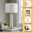 thumbnail image 2 of 27" Modern Table Lamp for Bedroom Set of 2 with USB A+C Ports, 3-Way Dimmable Bedside Lamp for Living Room Bedroom (Bulbs Included), 2 of 7