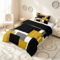 thumbnail image 2 of Manfei Abstract Block Twin Comforter Sets, Modern Square Bedding Set, Yellow Black Gray, Black Reversible 2pcs, 1 Comforter and 1 Pillowcase, 2 of 6