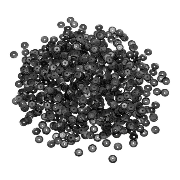 Loose Sequins 4000 Pcs 5MM Silver Backed Cup Embroidery Sequins Spangles for Jewelry Making Crafts Sewing, Black