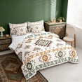 thumbnail image 3 of Erosebridal Bohemian Geometric Twin Bedding Sets, Beige Green Orange Aztec Bedding Comforter Set, Reversible 7pcs, 3 of 6