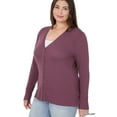 thumbnail image 4 of TheLovely Women Classic Thin Snap Button Front V-Neck Button Down Long Sleeve Ribbed Knit Cardigan, 4 of 4