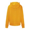 thumbnail image 3 of Women's Polka Dot Print Drawstring Hooded Sweatshirt with Pocket, Soft Breathable Long Sleeve Casual Pullover for Spring Autumn Streetwear, Beach Vacations and Daily Fashion Yellow XXL, 3 of 6