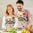 thumbnail image 3 of Red Mushroom Rainbow Light Pattern Apron-Garden Aprons for Women with Pockets-Cotton Linen Waterproof Kitchen Cooking Gardening Aprons Adjustable for Kitchen,Cooking,BBQ and Salon 33x27 Inch, 3 of 7