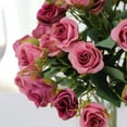 thumbnail image 2 of Efavormart 2 Pack | 12" Dusty Rose Artificial Open Rose Flower Bouquets, Small Faux Floral Arrangements, 2 of 11
