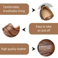 thumbnail image 2 of Mens Casual Driving Shoes Leather Loafers Lightweight Comfortable Oxford Vintage Slip Resistant Breathable Brown 9.5 US, 2 of 7